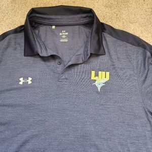 Under Armour LIU Long Island University Polo Shirt Mens XL  Basketball NCAA Blue